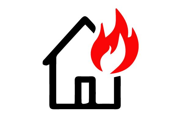 Das Icon zeigt ein Haus und eine Flamme.